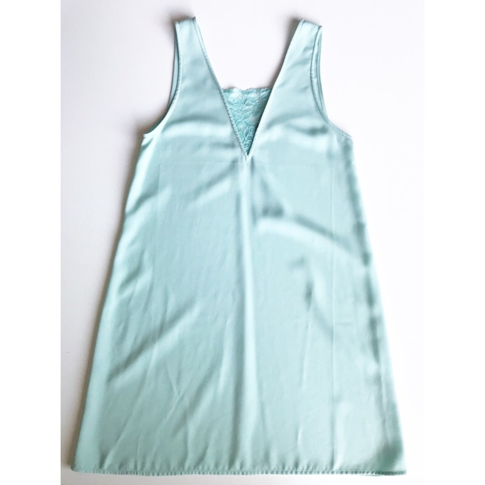 Tildon Shift Dress Lace Slip Tiffany Blue Small
